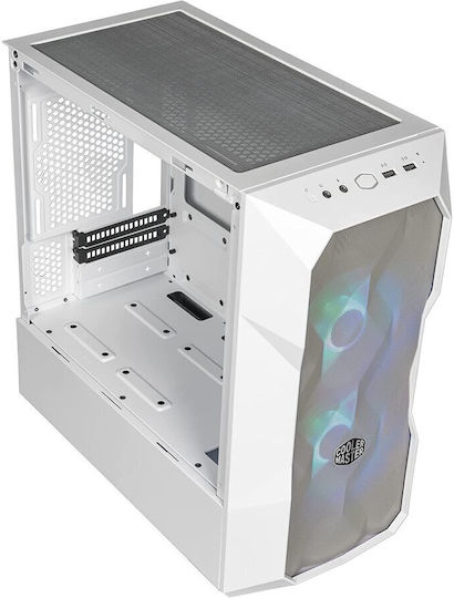 CoolerMaster TD300 MESH Gaming Mini Tower Κουτί Υπολογιστή με Πλαϊνό Παράθυρο και RGB Φωτισμό Λευκό