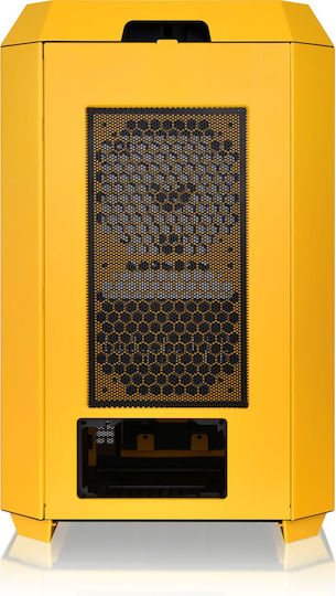 Thermaltake The Tower 300 Gaming Micro Tower Computer Case With Side Window And RGB Lighting Yellow