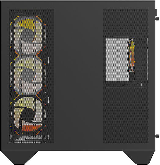 Darkflash DY470 (+fans & gpu bracket) Gaming Middle Tower Carcasă Calculator cu Fereastră Laterală și Iluminare RGB Negru