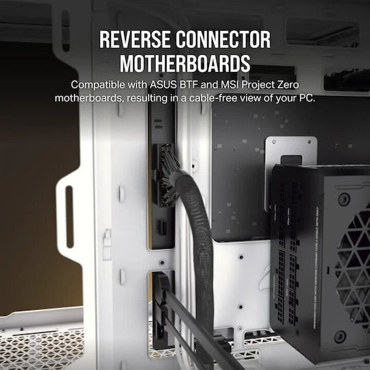 Corsair 2500X Gaming Mikro-Turm Computergehäuse mit Seitenfenster Weiß/Satin-Graues Aluminium