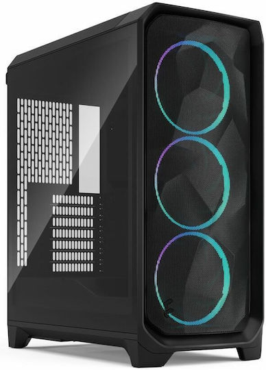 Fractal Design Meshify 3 RGB TG Light Tint Gaming Midi Tower Κουτί Υπολογιστή με Πλαϊνό Παράθυρο Μαύρο