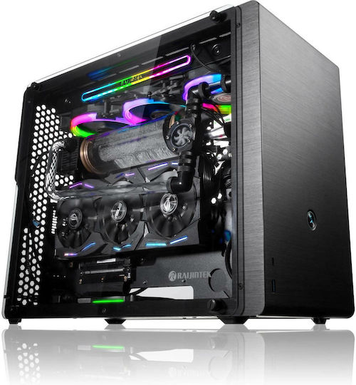 Raijintek Ophion Evo Gaming Mini Tower Κουτί Υπολογιστή με Πλαϊνό Παράθυρο Μαύρο