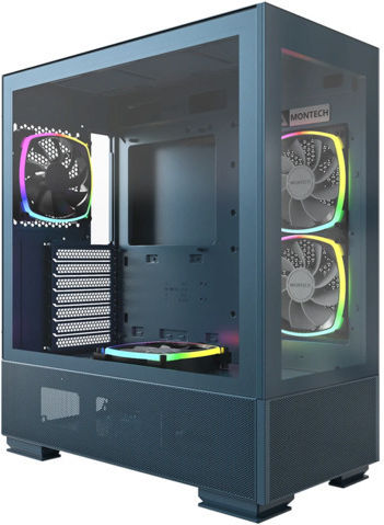 Montech Sky Two Gaming Middle Tower Carcasă Calculator cu Fereastră Laterală și Iluminare RGB Albastru