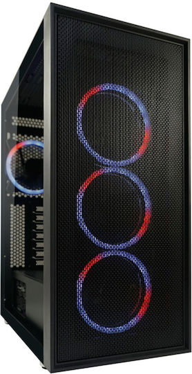 LC-Power Gaming Wanderer X Midi Tower Computer Case with Side Window and RGB Lighting Black