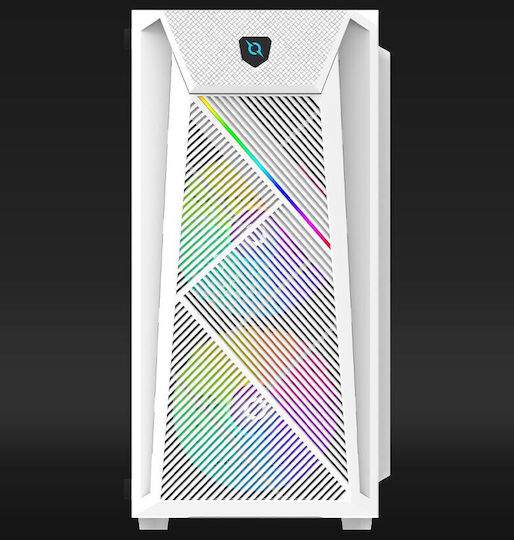 Aqirys Bellatrix PRO Gaming Mini Tower Κουτί Υπολογιστή με Πλαϊνό Παράθυρο και RGB Φωτισμό Λευκό