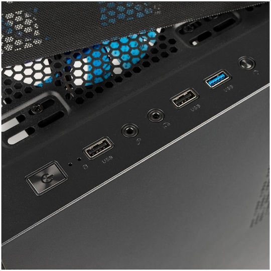 Spacer SPCS-GC-ICE-HERO Gaming Midi Tower Κουτί Υπολογιστή με Πλαϊνό Παράθυρο Μαύρο