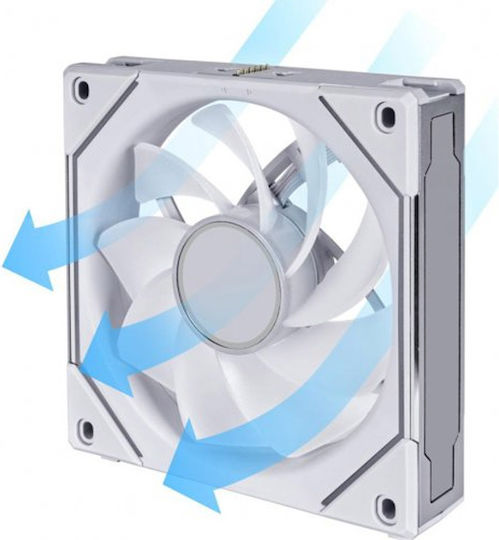 Lian Li UNI FAN SL-INF Reverse Blade Case Fan 140mm (72.7cfm) with ARGB Lighting and 4-Pin PWM Connection White