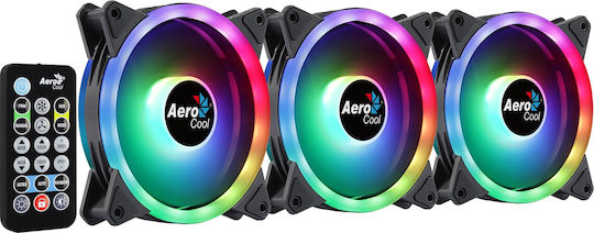 Aerocool Duo 12 Pro Вентилатор за кутия 120mm 1000rpm 33.4cfm с RGB осветление и 6-pin свързване 3 броя