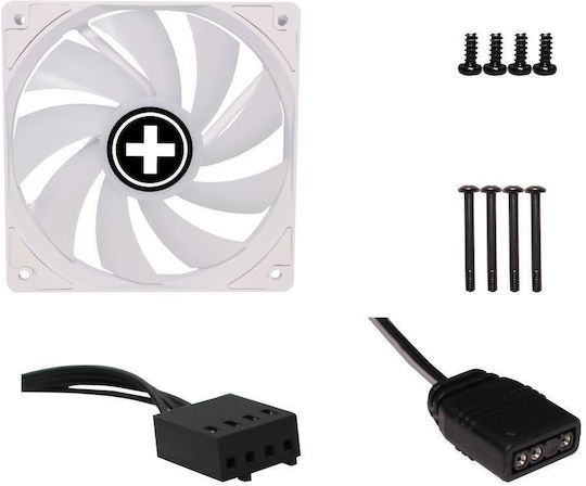 Xilence XF064 Case Fan 120mm (1200rpm / 119cfm) with ARGB Lighting and 3-Pin / 4-Pin PWM Connection White