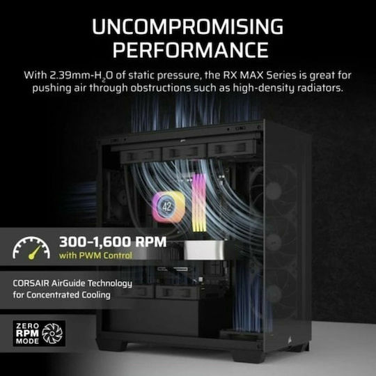 Corsair iCUE LINK RX140 MAX Case Fans 1600rpm 103.5cfm Without LEDs Connection 4-Pin PWM