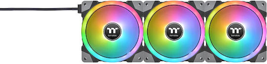 Thermaltake Swafan EX14 Set Ventilatoare Pentru Carcasă 140mm (2000rpm / 81.6cfm) Cu Iluminare RGB Și Conexiune 9 Pini 3 Bucăți