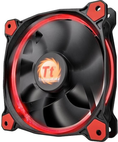 Thermaltake Riing 12 LED Gehäuselüfter 120mm (1500rpm / 40.6cfm) mit Roter Beleuchtung und 3-poliger Verbindung Rote