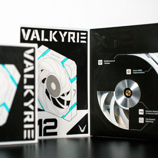 Valkyrie X12 Case Fan 120mm (2150rpm / 80cfm) με ARGB Φωτισμό και Σύνδεση 4-Pin PWM Λευκό