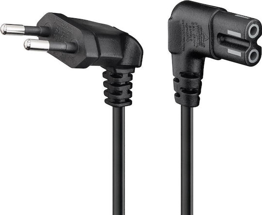 Goobay IEC C7 - Euro Cable 0.75m Μαύρο 60320