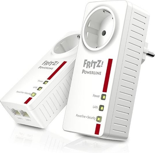 AVM Fritz!Powerline 1220E Powerline για Ενσύρματη Σύνδεση με Passthrough Πρίζα και 2 Θύρες Gigabit Ethernet