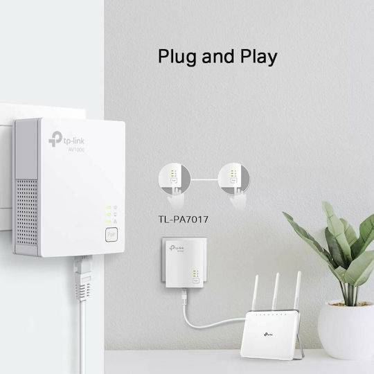 TP-LINK TL-PA7017 Kit v1 Powerline Double Wired and Gigabit Ethernet Port