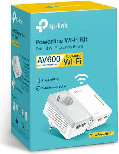 TP-LINK TL-WPA4226KIT v4 Powerline Double Wi‑Fi 4 with Passthrough Socket and 2 Ethernet Ports