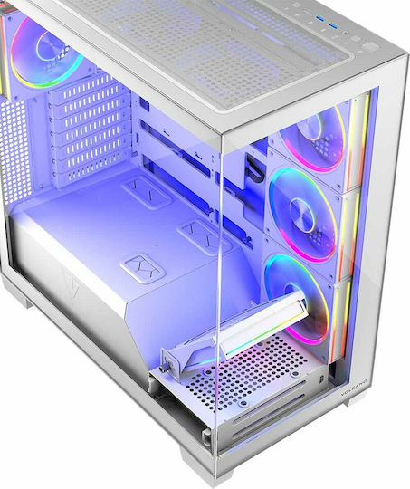 Modecom Volcano Stellar ARGB 8F Gaming Midi Tower Κουτί Υπολογιστή με Πλαϊνό Παράθυρο Λευκό
