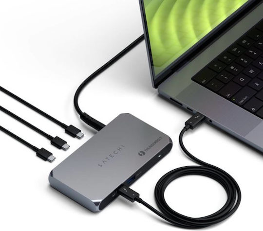 Satechi Slim Hub Pro Thunderbolt 4 Docking Station mit 4K PD Ethernet Gray