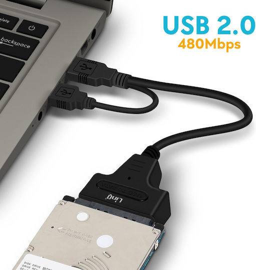 Linq USB 2.0 to SATA SSD 2.5-Inch Adapter Cable Compact Design Black