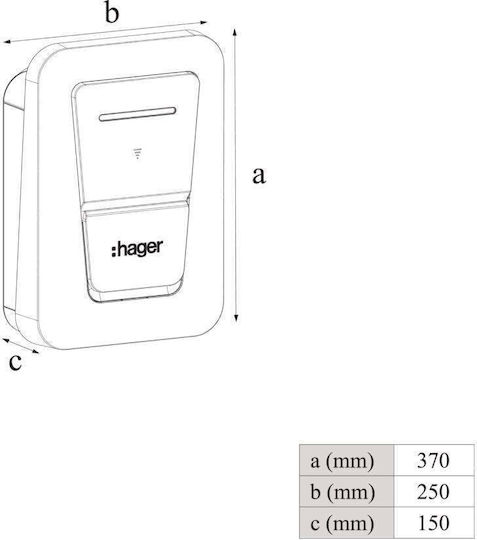 Hager Witty One Wall Mounted Three-Phase Charger 7kW Type 2