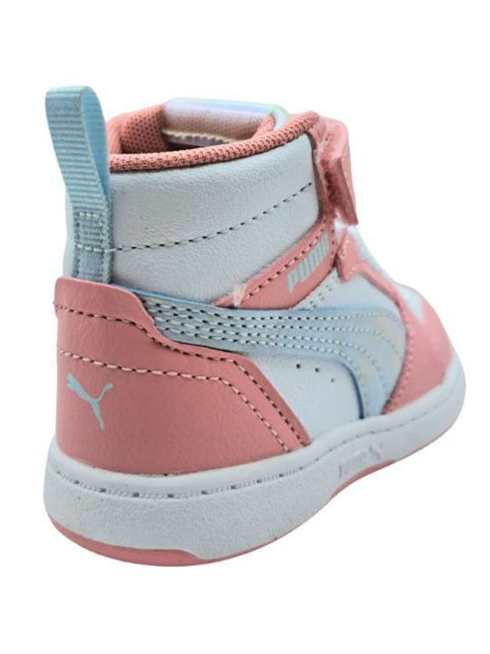 Rebound V6 Kids Sneakers High with Scratch Silver