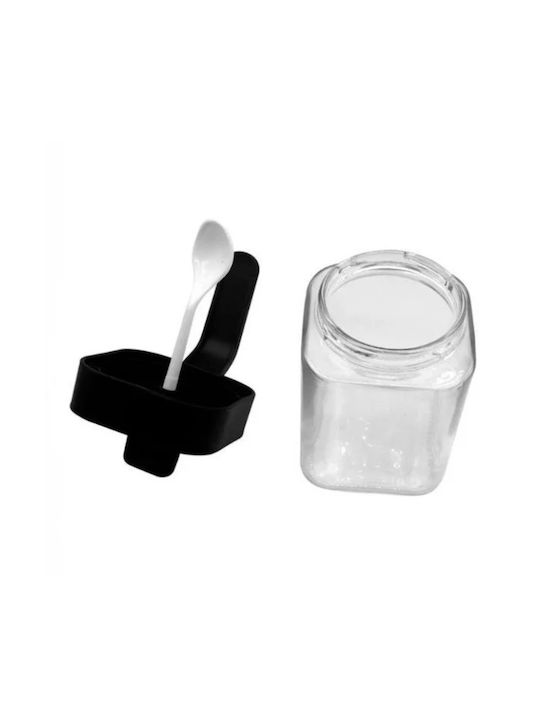 Βάζο για Καφέ / Ζάχαρη με Καπάκι & Βάση Γυάλινο Καφέ