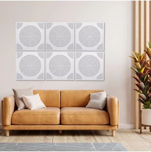 Audiodesigner Ηχοαπορροφητικό Πάνελ (4τμχ) 50cm x 50cm x 50mm σε Λευκό Χρώμα