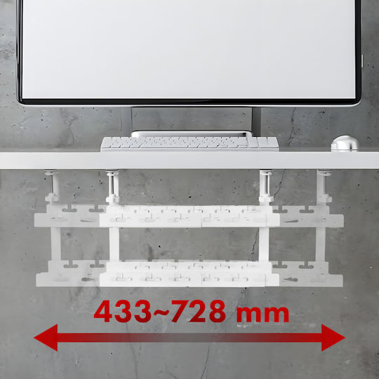 Maclean Energy Στήριγμα Καλωδίων Λευκό MC-102 W 1τμχ