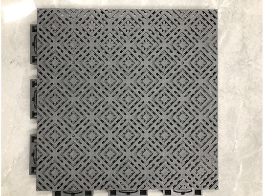 Graboplast Set Plastic Floor PVC with 1 Tiles 1.8mm L30cmxW30cm Gray