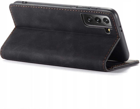 Spacecase Wallet Din Piele / Silicon Negru (Galaxy S21 5G)