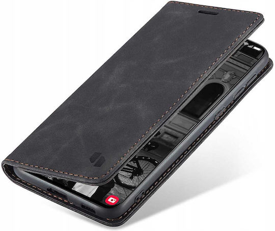Spacecase Wallet Din Piele / Silicon Negru (Galaxy S21 5G)