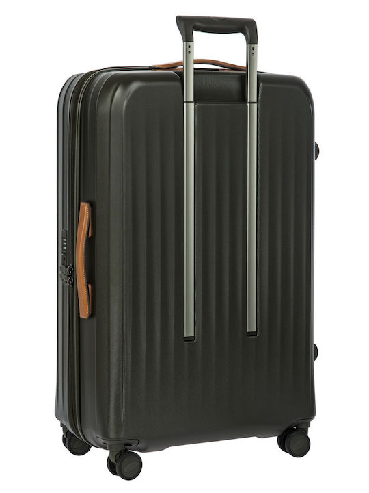 Bric's Milano Large Olive Travel Suitcase with 4 Wheels Height 75cm