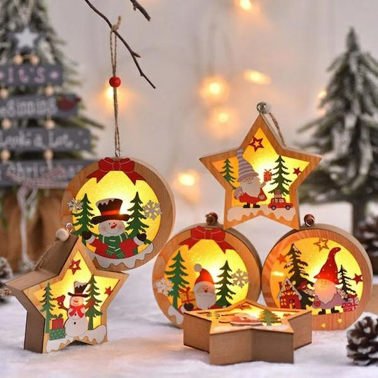 Holz Weihnachtsfigur Schneemann Runde