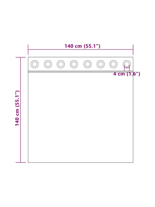 vidaXL vidaXL Vorhänge Fenster mit Grommets Lila 140x140cm