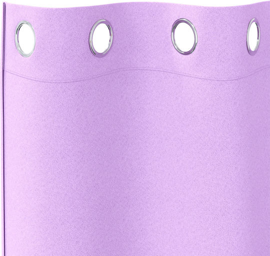 vidaXL Set Of Purple Window Curtains With Grommets 140x140cm