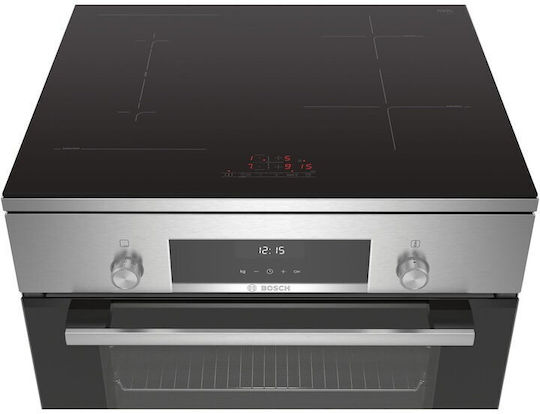 Bosch Herd 66Es mit Induktionskochfeldern B60cm. Inox