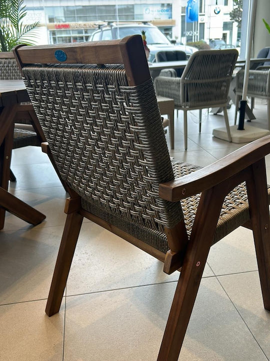 Outdoor Wooden Chair Natural 63x57x90cm