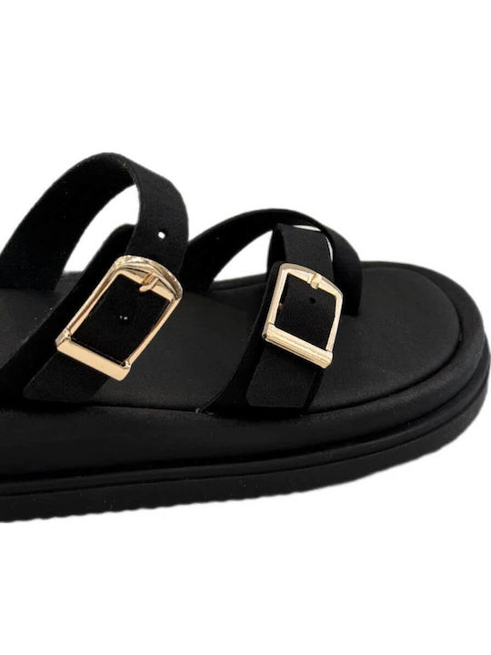 Women's Flat Sandals in Black Color
