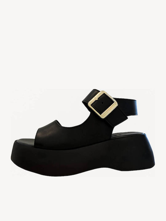 Women's Flat Sandals in Black Color
