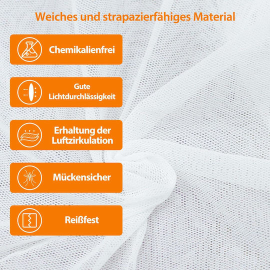 Aumayco Hanging White Bed Mosquito Net Drill-Free Installation Kit
