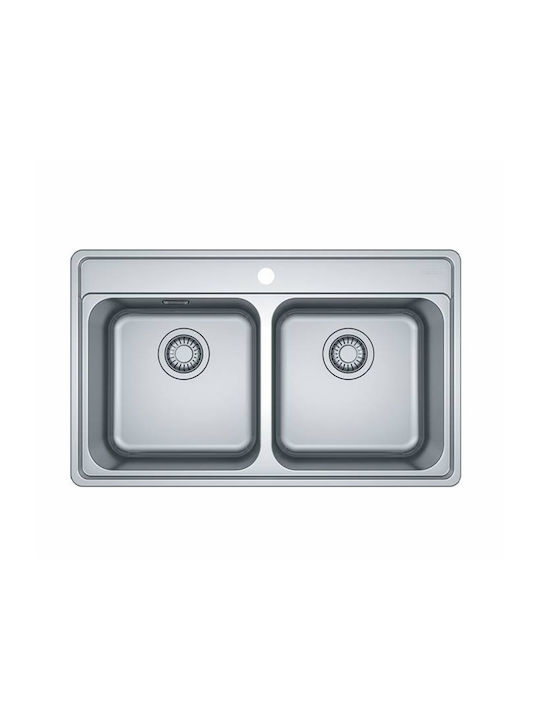 Franke Bell Bcx 620-35-35 Ένθετος Νεροχύτης Inox Μ79xΠ48cm Ασημί