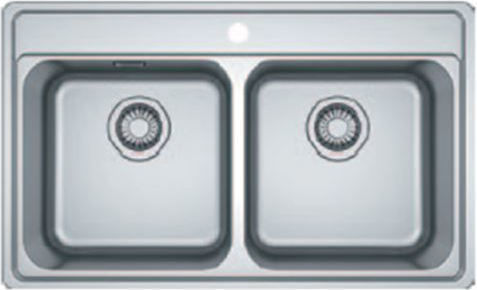 Franke Bell Bcx 620-35-35 Ένθετος Νεροχύτης Inox Σατινέ Μ79xΠ48cm Ασημί