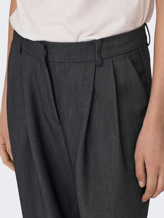Damen Stoff Hose Dark Grey Melange