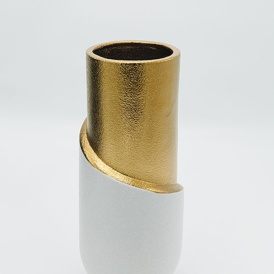 Vază Decorativă Ceramică Alb 12.5x12.5x30.5cm 1buc