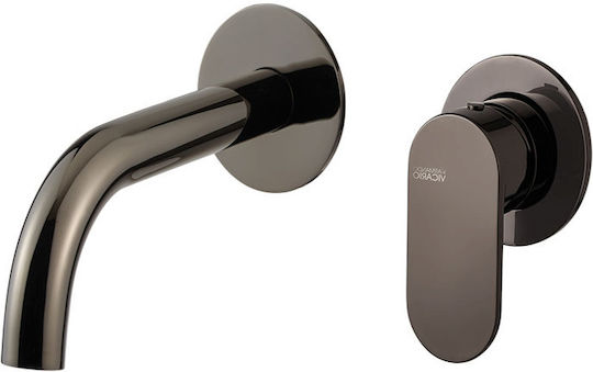 Armando Vicario Slim Built-in Mixer & Shower Head Set for for Bathroom Sink Inox Black