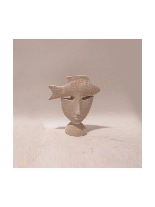 Decorative Figure Concrete Beige 17x6.5x20.5cm Pack 3 Pieces