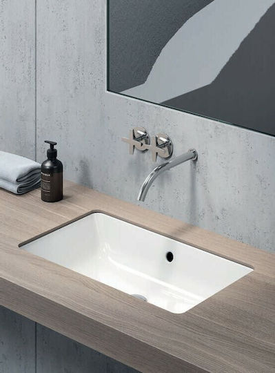 GSI Kube Υποκαθήμενος Νιπτήρας Πορσελάνης 60x37cm Λευκός