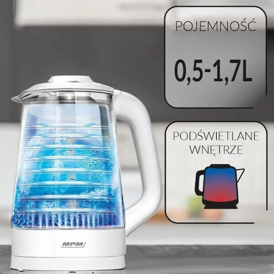 MPM Kettle 1.7lt 2200W White