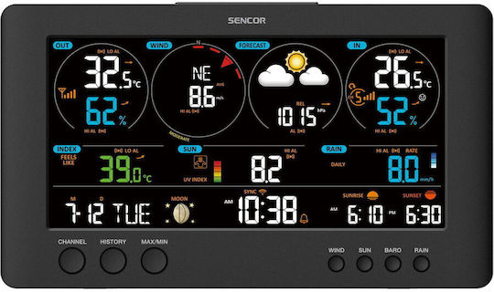 Sencor SWS 12500 Wi-Fi Drahtlos Wetterstation Digital Tischplatte Schwarz